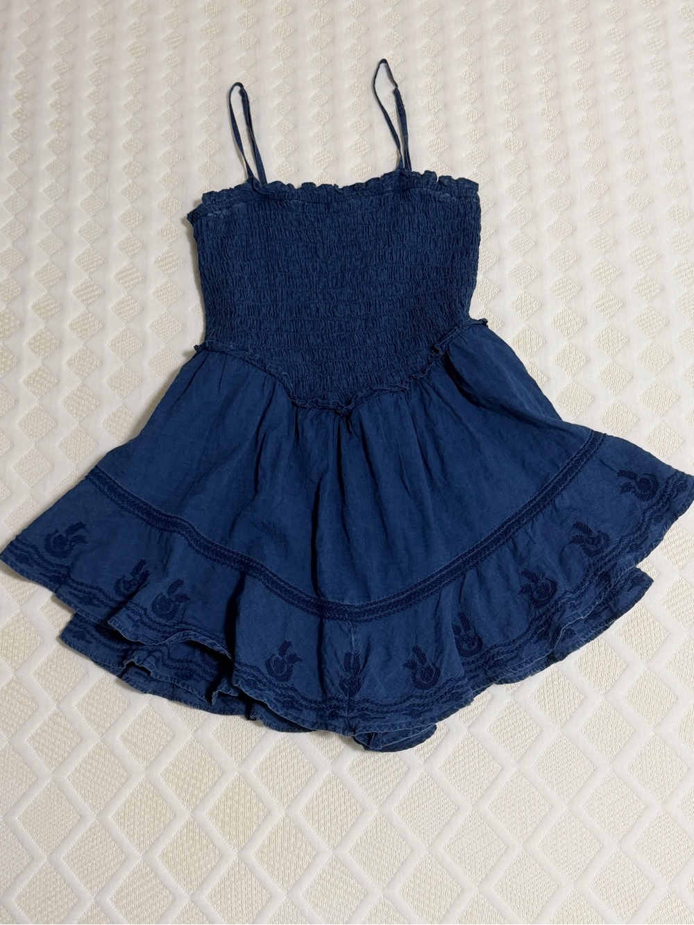 American Eagle Outfitters Navy Smocked Cami Dress
